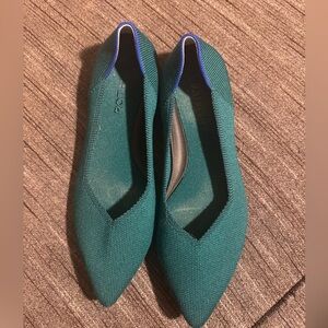 Rothy's The Point II flats in the Dark Emerald